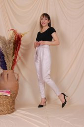 Aktuel Giyim 3721 Yüksek Bel Kuşaklı Pantolon - 8