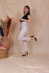 Aktuel Giyim 3721 Yüksek Bel Kuşaklı Pantolon - 10