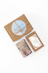 100 El Yapımı Kabak Lifli Doğal Zeytinyağı, Okaliptus ve Lavanta Sabunlu Banyo Seti - 5