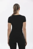 Yıldız 2371 Kadın V Yaka Siyah Kısa Kollu T-shirt thumbnail 6