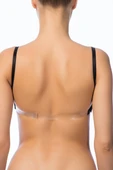 Nbb Kadın Hafif Destekli Kaplı Balenli Sırtı Şeffaf Straplez Sütyen - 7