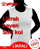 Yıldız 2237 Ekru Likralı Sıfır Kol Kadın Atlet - 2