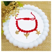 Mikail Meleği - Yıldız - Çanta Objeli Makrome Örme Kadın Halhal - 1