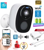 WİFİ GECE GÖRÜŞLÜ ÇİFT YÖNLÜ SES 2K AKILLI KAMERA WATERPROF 5000MAH DAHİLİ BATARYA - 1