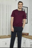 KLY 7618 Erkek Midi Yaka 3'lü Pijama Takımı - 1
