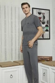 KLY 7615 Erkek Midi Yaka 3'lü Pijama Takımı - 3