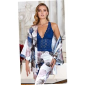 Jeremi 3090 Çeyizlik İpek Saten Üçlü Büstiyerli Pijama Takımı - 2