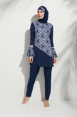 Pierre Cardin 191921 Uzunkollu Kolu Volanlı Desenli Tesettür Mayo - 2