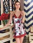 Jeremi 2640 2'li Çeyizlik Saten Gecelik Sabahlık Takımı - 2