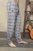 KLY 152 Tek Alt Likralı Ekoseli Çok Rahat Pijama Alt - 2