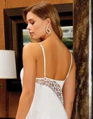 Jeremi 575 6'lı Penye Dantelli Uzun Gecelik Sabahlık Takımı - 4