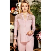 Jeremi 563 6'lı Penye Dantelli Gecelik Sabahlık Çeyiz Gelin Seti - 4