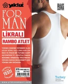 Yıldız Erkek Formen Beyaz Likralı Sporcu Rambo 1 Adet Atlet thumbnail 3