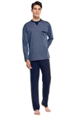 Çift Kaplan 8519 Erkek Uzun Kollu Jakarlı O Yaka Pijama Takımı thumbnail 2