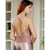 Jeremi 482 6'lı İpek Saten Dantelli Çeyiz Seti Gecelik Takımı - 4