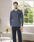 KLY 6121 Erkek V Yaka Pijama Takımı - 4
