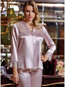 Jeremi 441 6'lı İpek Saten Gecelik-Sabahlık Çeyiz Takımı - 4