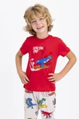 Roly Poly 2347 Surf Crocodile Kırmızı Erkek Çocuk Kısa Kol Pijama Takımı - 1