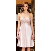 Jeremi 6'lı Kısa İpek Saten Gecelik Sabahlık Takımı - 7