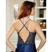 Jeremi 6'lı Kısa İpek Saten Gecelik Sabahlık Takımı - 5