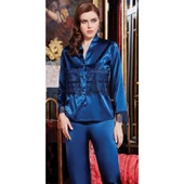 Jeremi 642 6'lı İpek Saten Dantelli Kısa Gecelik Sabahlık Takımı - 4