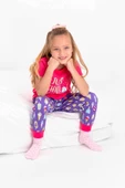 Roly Poly 2430 Kız Çocuk Just Chill Fuşya Kısa Kol Pijama Takımı thumbnail 1