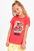 Roly Poly 2410 Kız Çocuk Vibes Of Cherry Nar Çiçeği Kısa Kol Pijama Takımı thumbnail 3