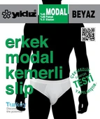 Yıldız 65 Erkek Beyaz Modal Kemerli Slip - 2