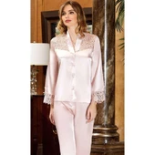 Jeremi 6'lı Kısa İpek Saten Gecelik Sabahlık Takımı - 10