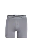 Yıldız 112 Erkek Pamuklu Gri Likralı Uzun Boxer - 1
