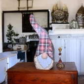 Gnome, Burnuk, Sakallı Kafadar Ekoseli Ahşap Dekor - 3