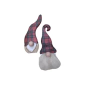 Gnome, Burnuk, Sakallı Kafadar Ekoseli Ahşap Dekor - 9