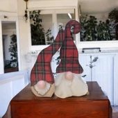 Gnome, Burnuk, Sakallı Kafadar Ekoseli Ahşap Dekor - 2