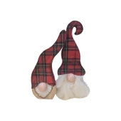 Gnome, Burnuk, Sakallı Kafadar Ekoseli Ahşap Dekor - 5