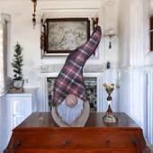 Gnome, Burnuk, Sakallı Kafadar Ekoseli Ahşap Dekor - 4