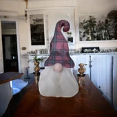 Gnome, Burnuk, Sakallı Kafadar Ekoseli Ahşap Dekor - 4