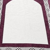 Hediyelik Çift Taraf Seccade Mor Krem 70x130 cm - 450 gr - 6