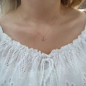 14 Ayar Altın N Harfli Kolye thumbnail 5