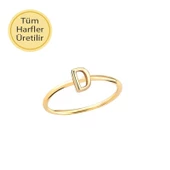 14 Ayar Altın D Harfli Yüzük thumbnail 1