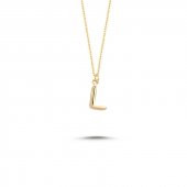 14 Ayar Altın L Harfli Kolye thumbnail 2