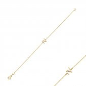 14 Ayar Altın N Harfli Bileklik thumbnail 2