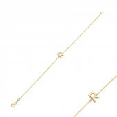 14 Ayar Altın R Harfli Bileklik thumbnail 2