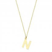 14 Ayar Altın N Harfli Kolye thumbnail 2