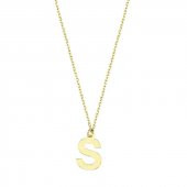 14 Ayar Altın S Harfli Kolye thumbnail 2