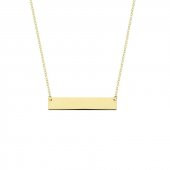 14K Altın Dikdörtgen Plaka Kolye thumbnail 2