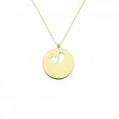 14 Ayar Altın Bebek El Ayak İzi Kolye thumbnail 2