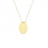 14 Ayar Altın Oval Plaka Kolye thumbnail 2