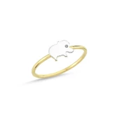 14 Ayar Altın Fil Figürlü Yüzük thumbnail 1