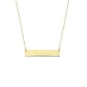 14K Altın Dikdörtgen Plaka Kolye thumbnail 7