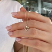 14 Ayar Altın Çiçek Figürlü Kolye thumbnail 3